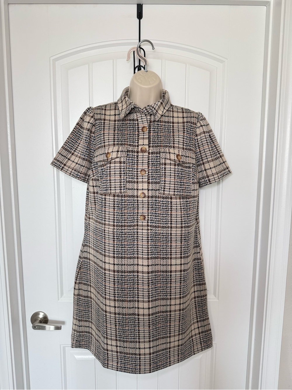 New Loft Women’s Size 10 Plaid Shift Preppy Dress Quiet Luxury Light Academia